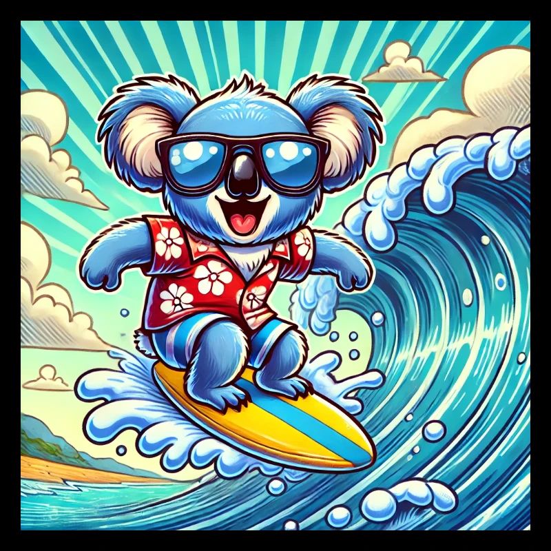 Koala surfers: fun on the surfboard