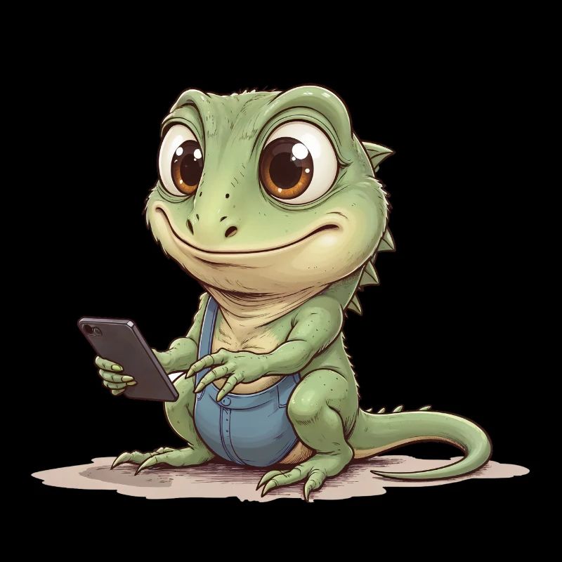 Baby-Eidechse mit Handy