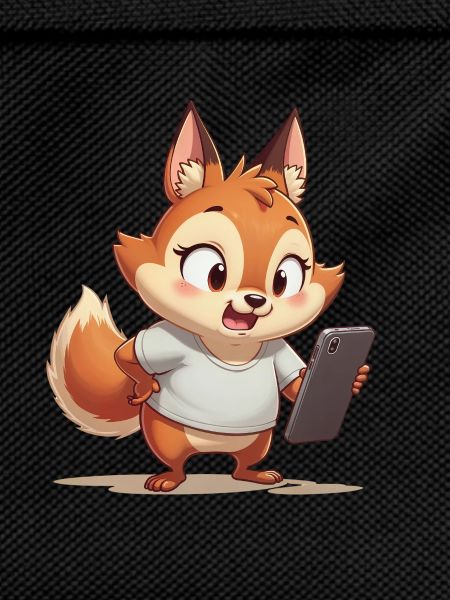 Fox with mobile phone