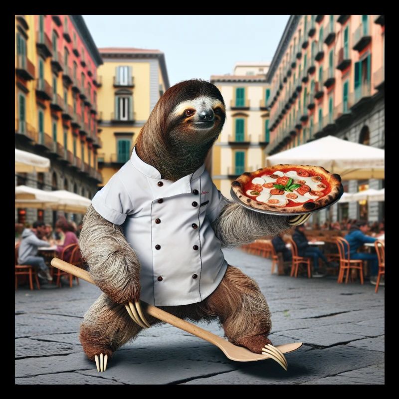 Faultier Pizzabäcker Pizzabäcker Neapel