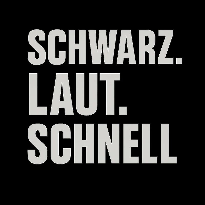 Schwarz Laut Schnell