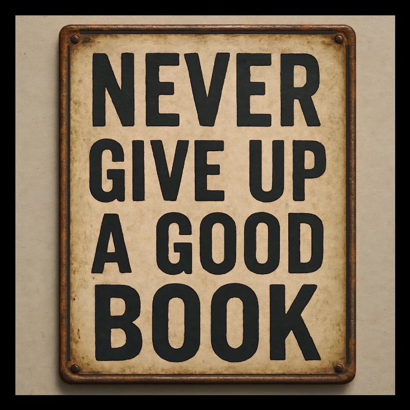 Gib niemals ein gutes Buch auf