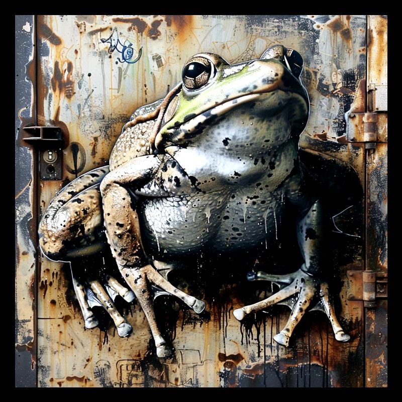 Graffiti Toad Toad Frog Rust Metal Urban