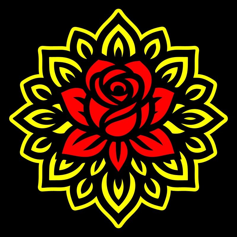 Rose Blume Mandala