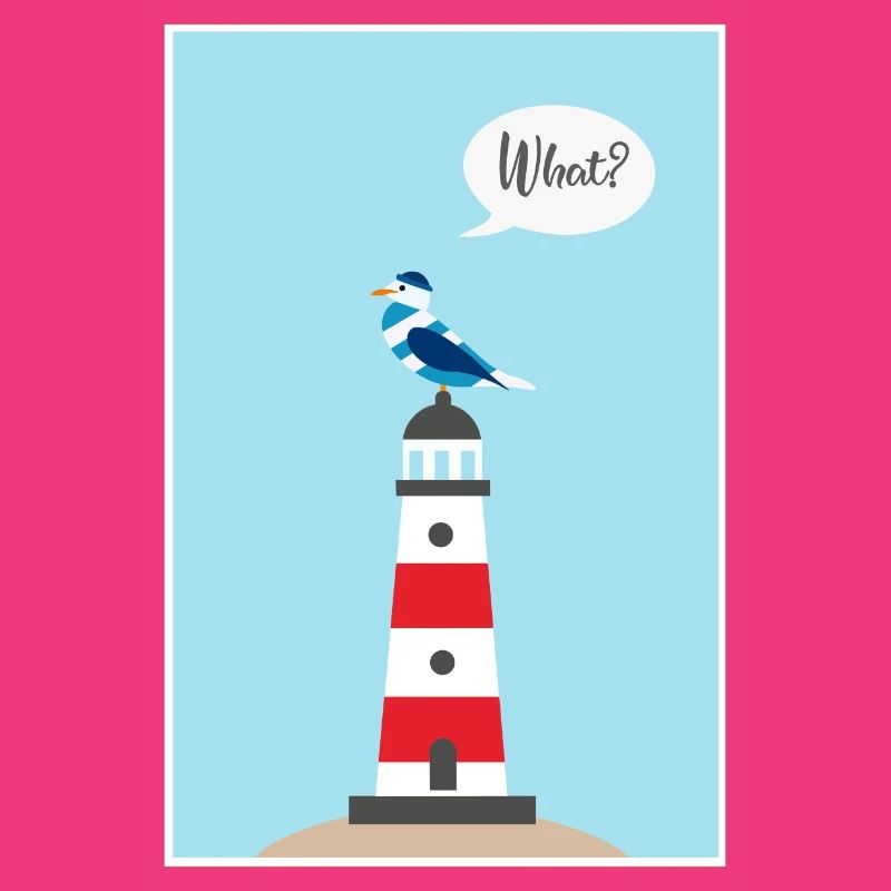 Leuchtturm - Möwe - Comic - Geschenk