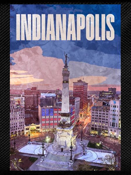 Indianapolis skyline at Monument Circle