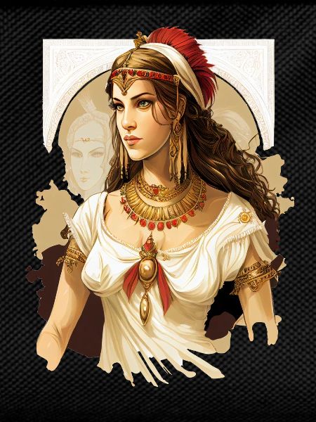 Antique Queen in Red Tiara