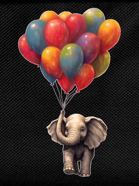 Elephant with balloon