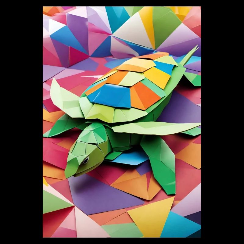 Regenbogen-Panzer - Origami-Schildkröte