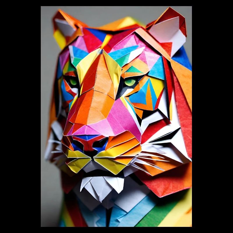 Regenbogen-Papier-Tiger