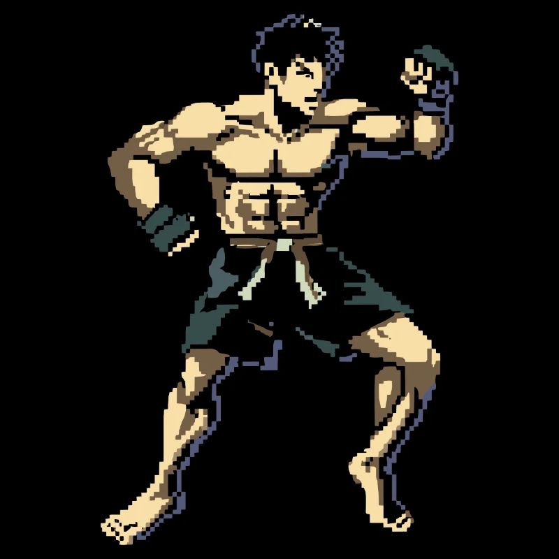 Kickboxer Pixel Grafik