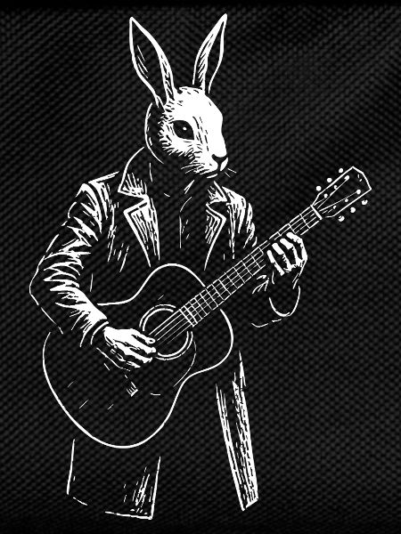 Rabbit Guitarist in Coat