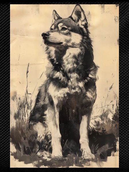 Illustration eines Wolfes