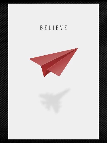 believe  mit Papierflieger