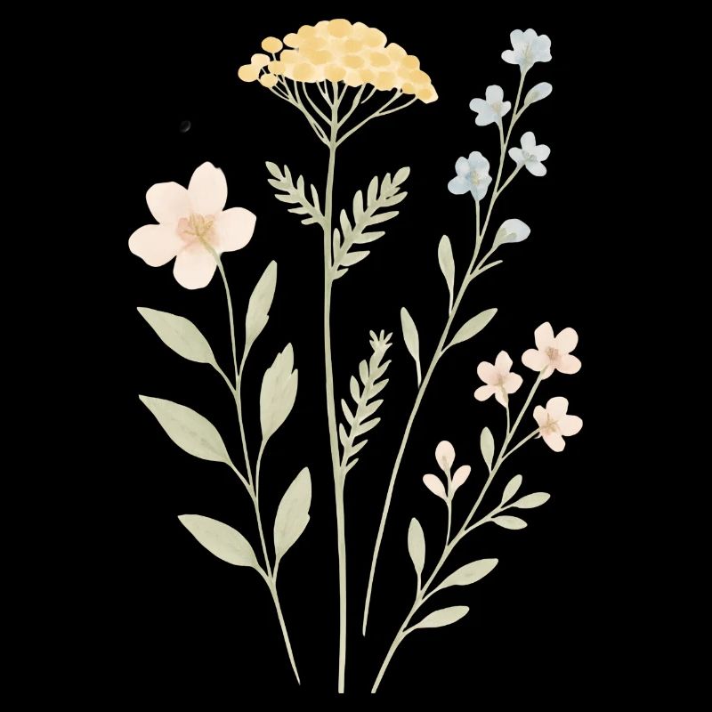 Wilde Blumenkraft Wasserfarben