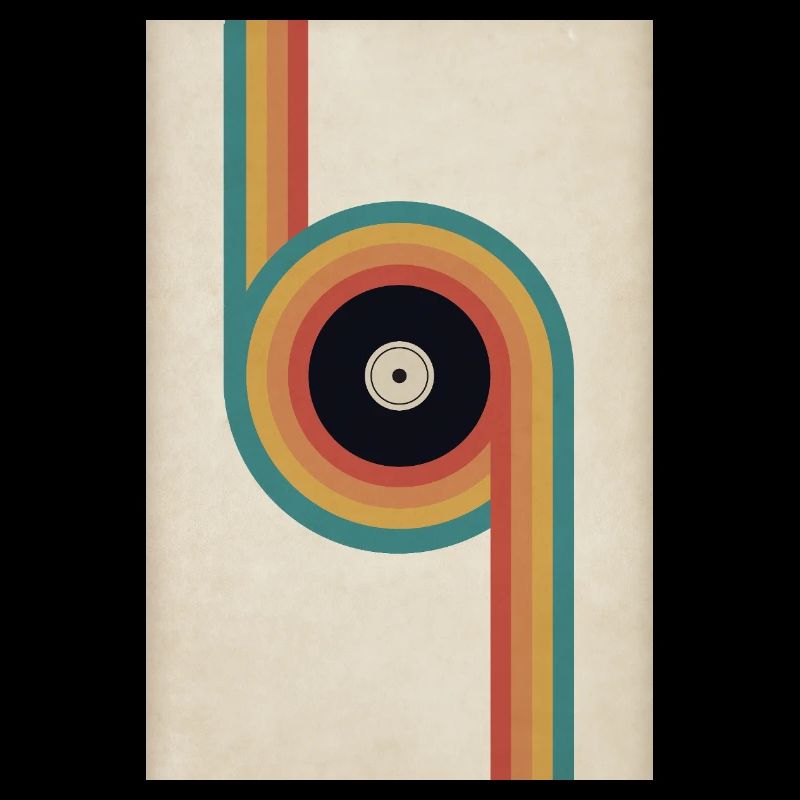 Affiche vinyle rétro Design musical du milieu du siècle