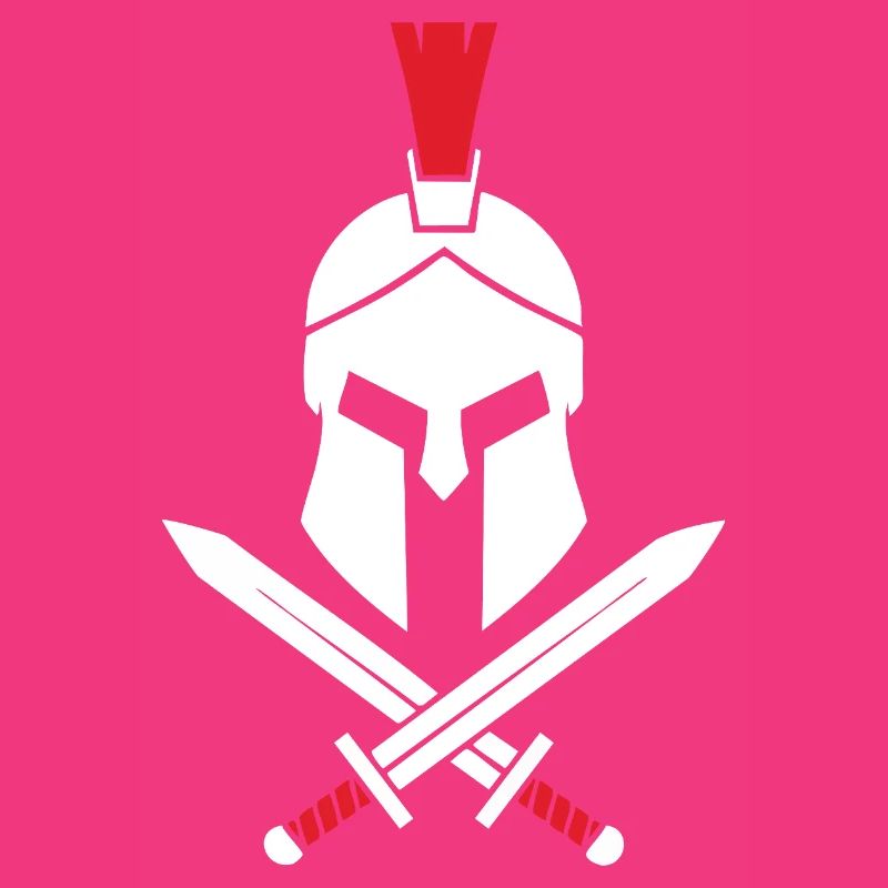 Logo Spartiate Épées Croisées Mascotte Spartan
