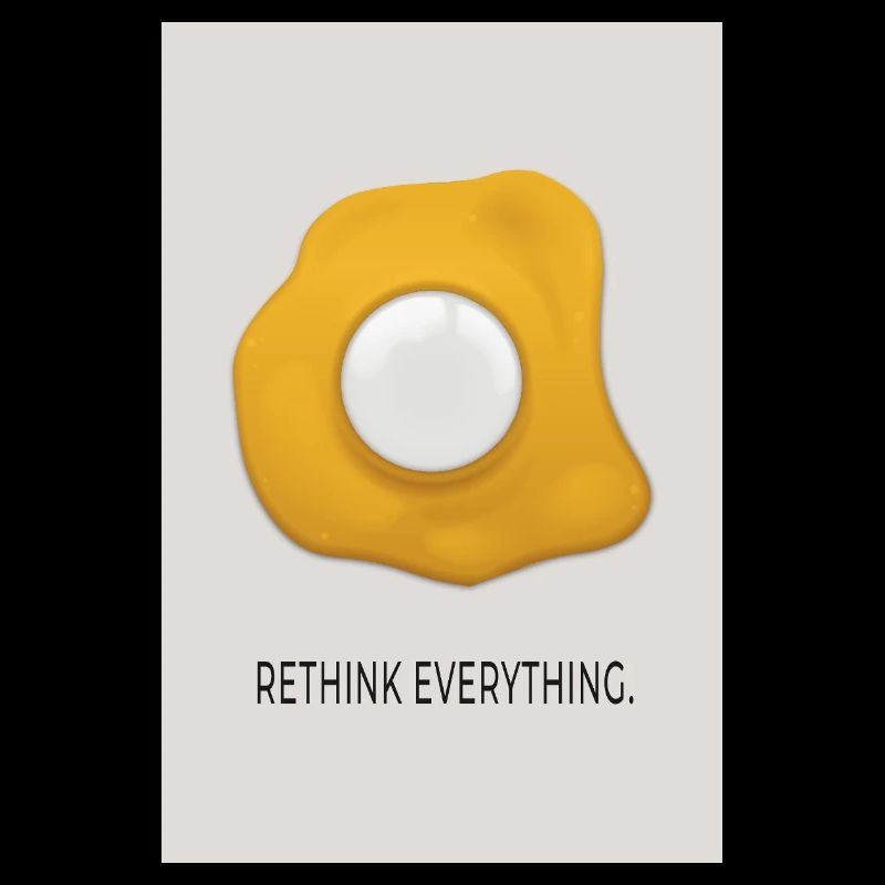 Affiche minimaliste d’œufs Rethink Everything