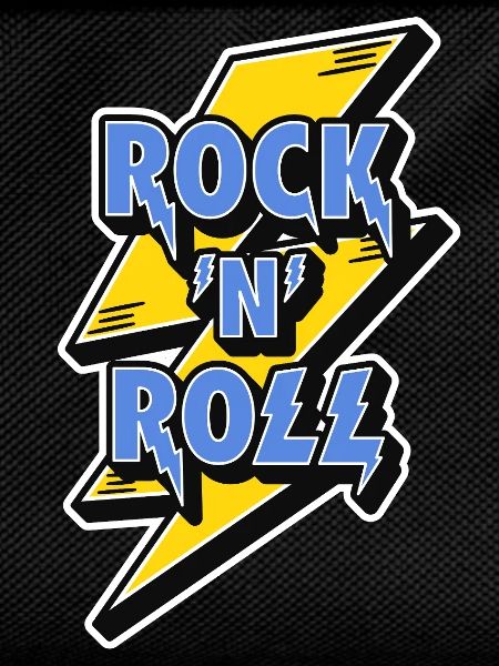 Rock'n'Roll-Logo mit Blitz