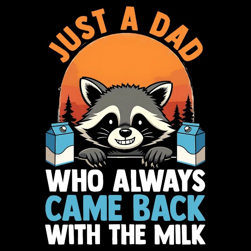 Papa raton laveur drôle revenu avec un panda déchet.