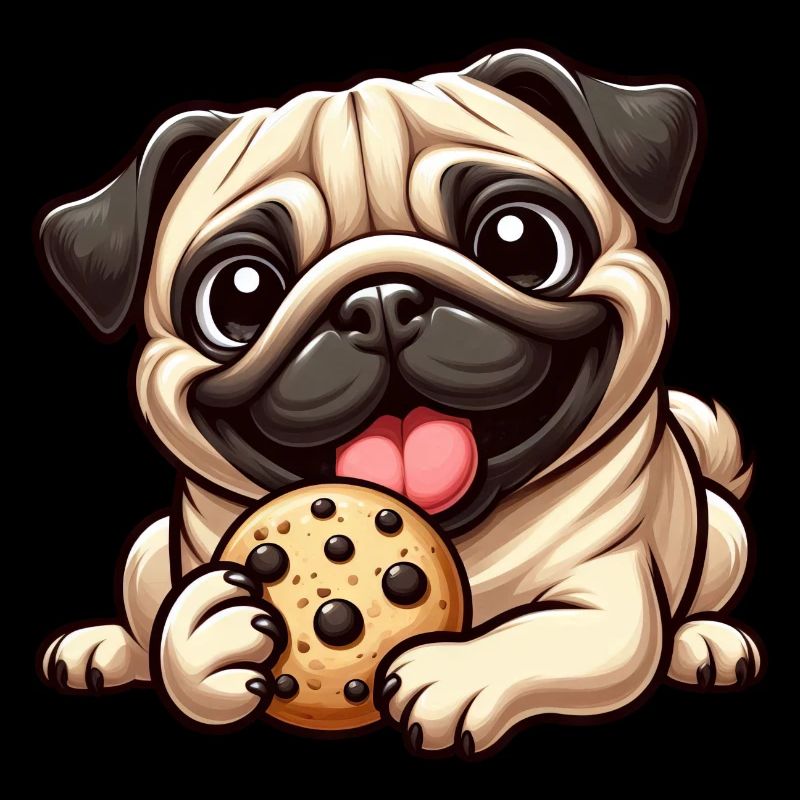 Cute Pug Biscuit Cartoon Dessert Dessert