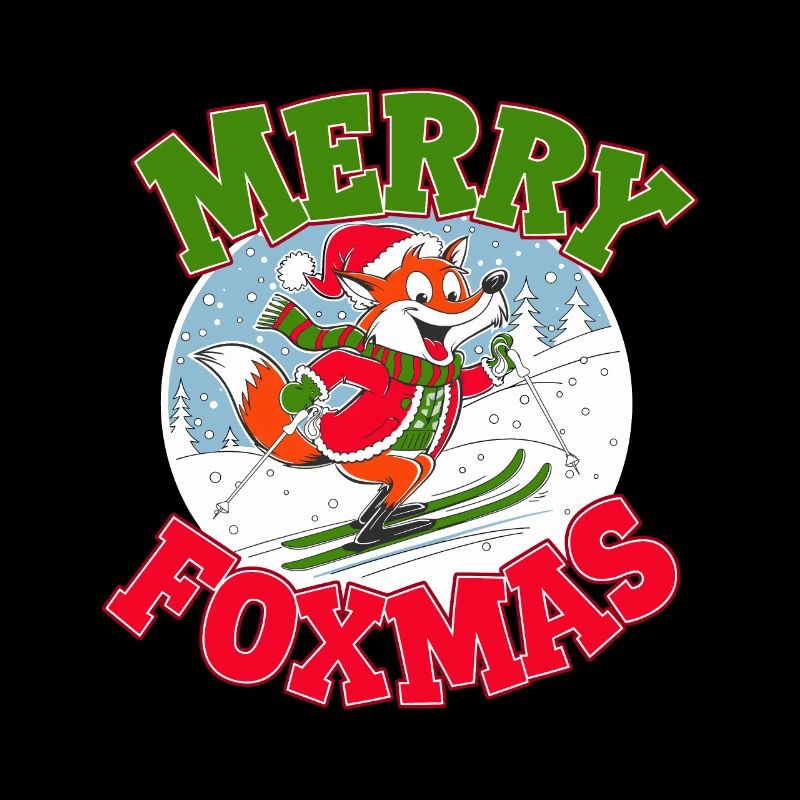 Merry Foxmas Fox Ski Vacances de ski Funny Ski