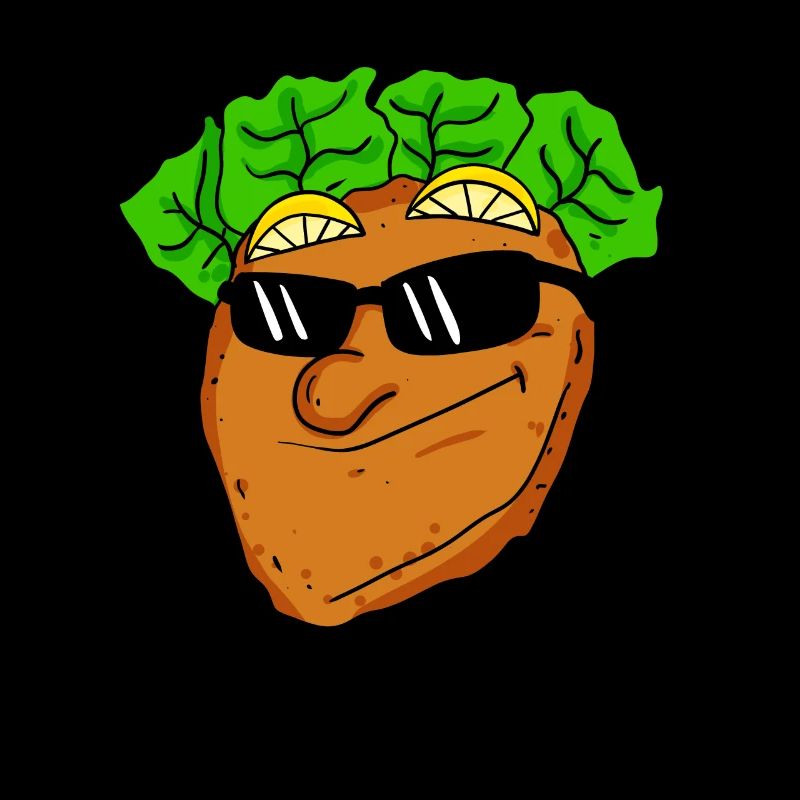 Cool schnitzel with sunglasses