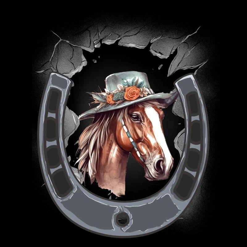 Fer à cheval Tête de cheval Cavalier