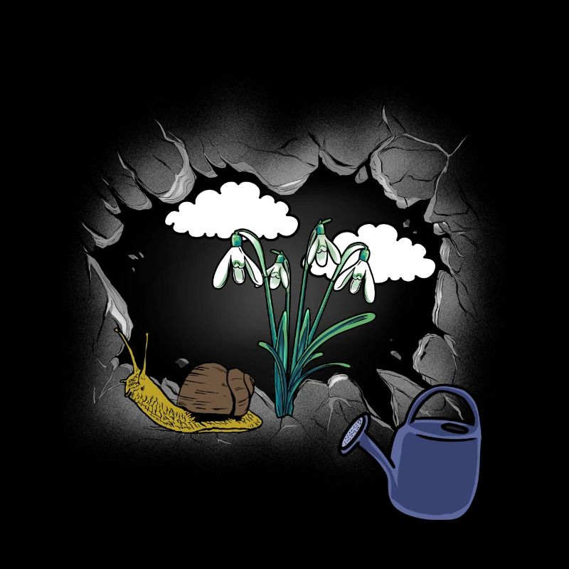 perce-neige fleur escargot escargot