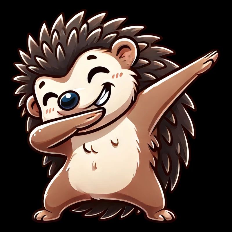 Cooler Igel Cartoon Dab Dabbing Tanz