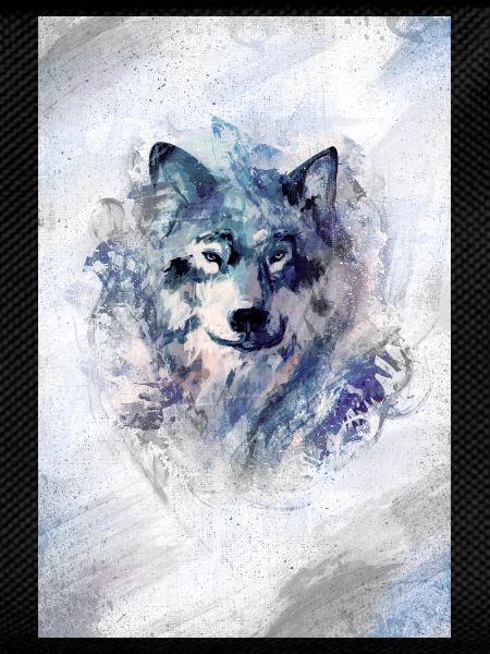 Wolf im Schneesturm grey Version