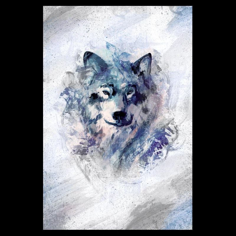 Wolf im Schneesturm grey Version