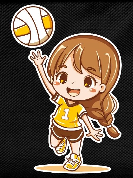 Little volleyball player