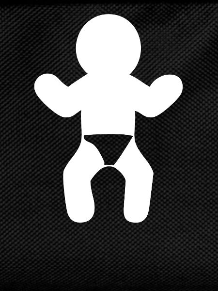 Babysilhouette in Windel