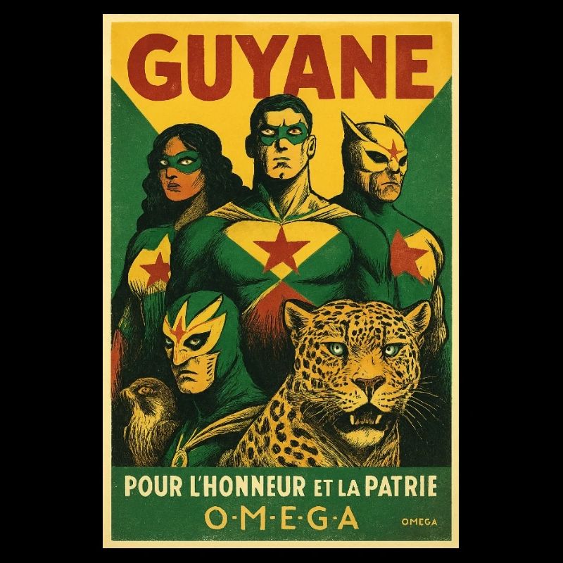 Héros Guyane vintage et jaguar