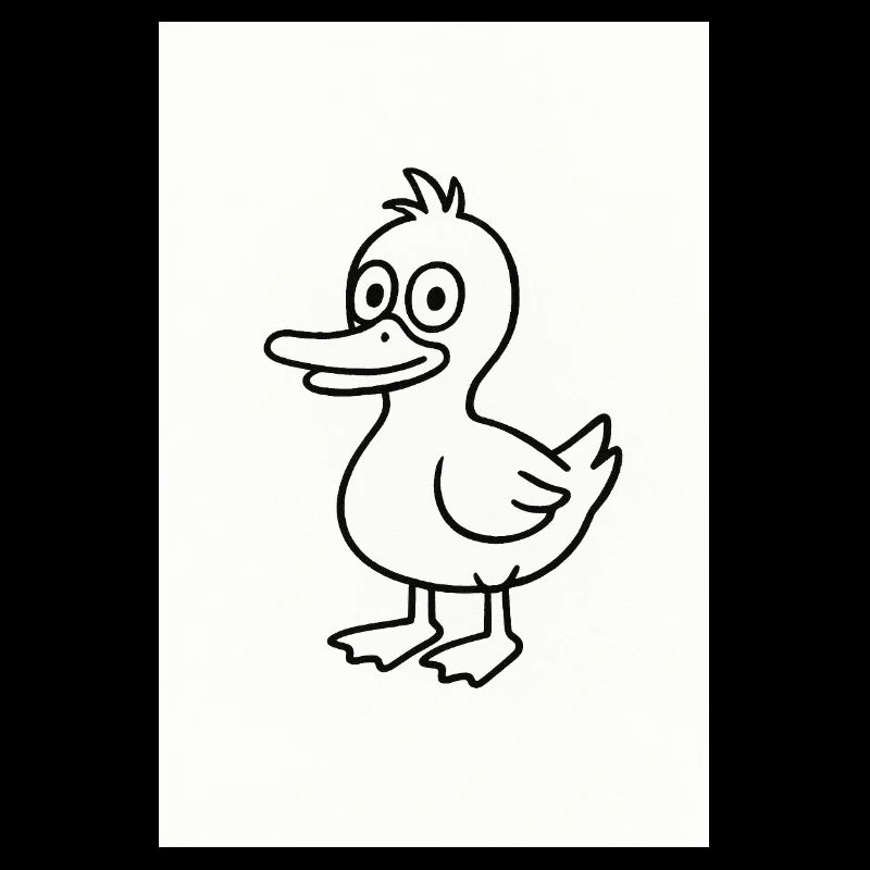 Whimsical Duck Line Sketch