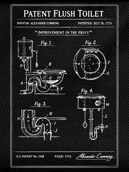 Patent Flush Toilet Blueprint