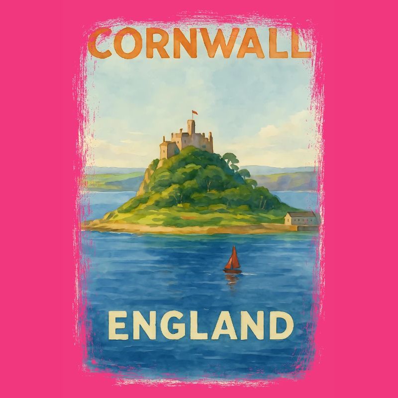 Cornwall England – Affiche de voyage aquarelle