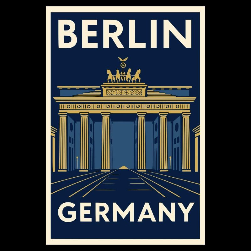 Berlin – Brandenburg Gate Retro Poster