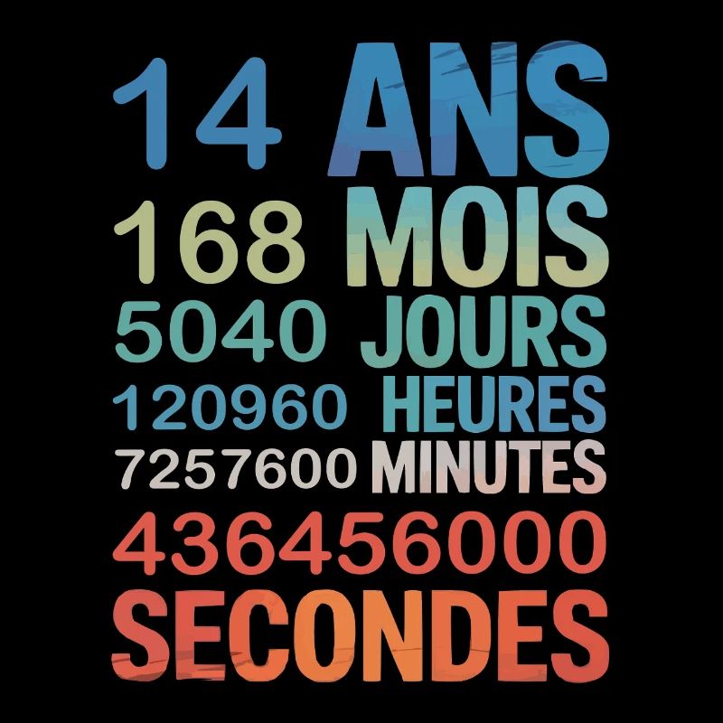 14 Ans en Secondes – Design Anniversaire Original