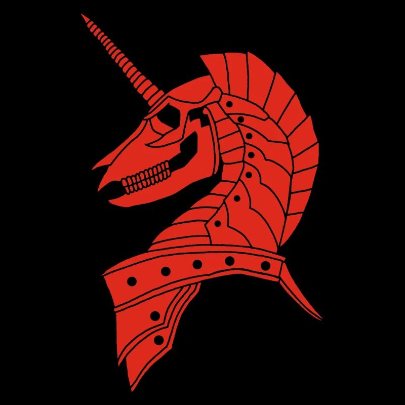 Rotes gotisches Einhorn