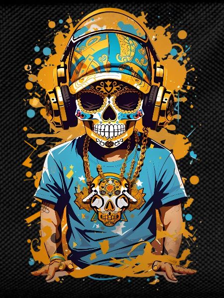 Golden Sugar Skull