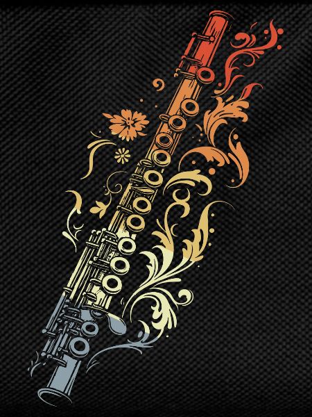 Flute Graphic Retro Style