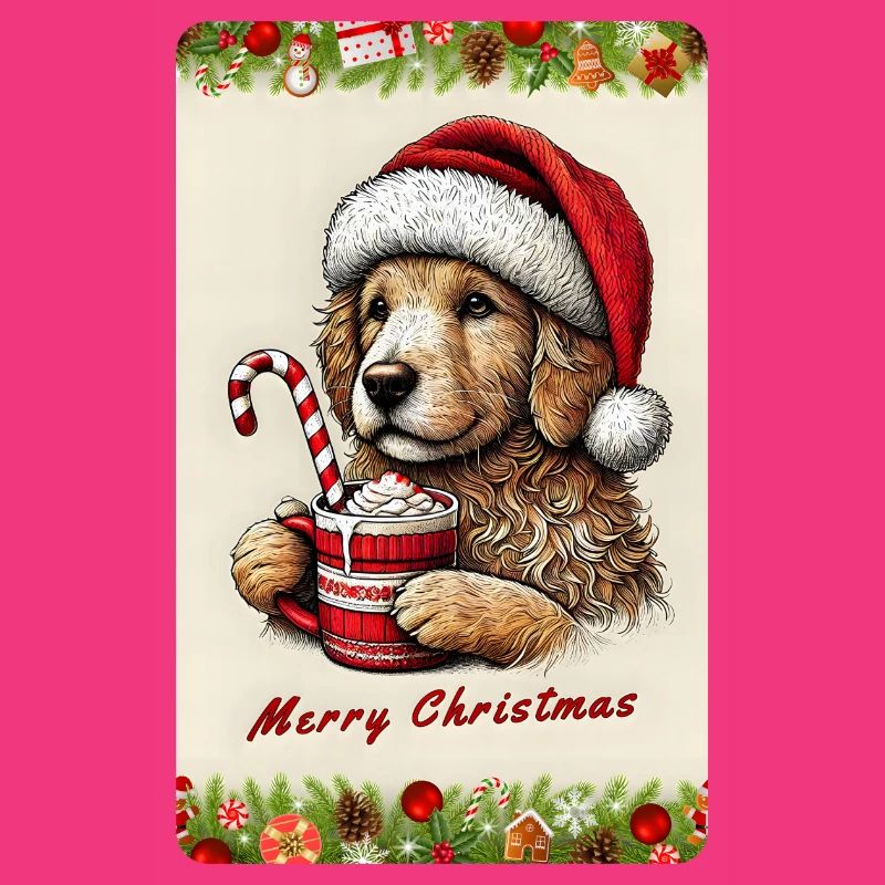 Chiot de Noël au chocolat chaud