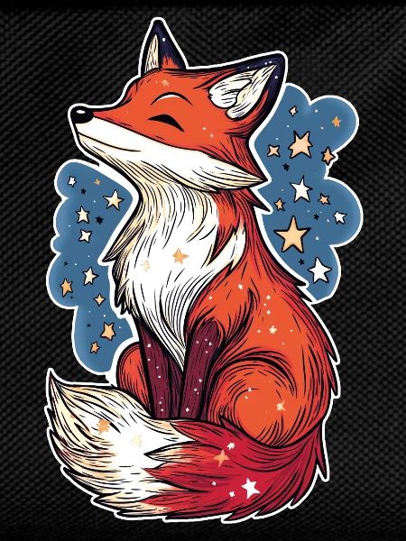 Fox and starry sky