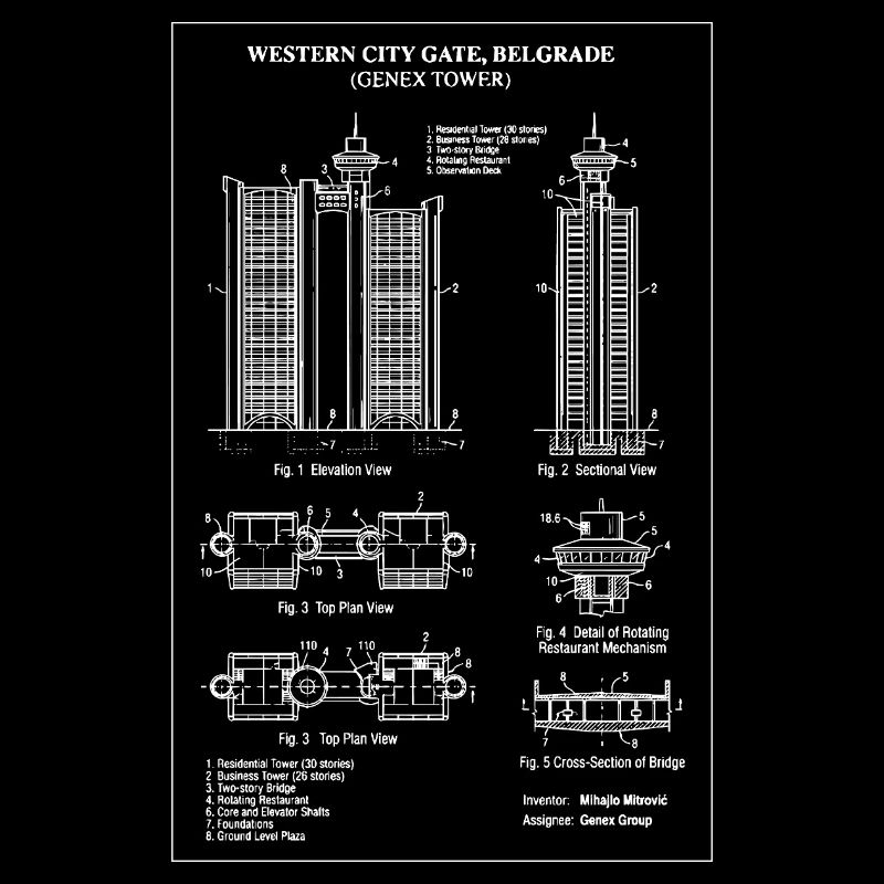 Plan de la Porte Ouest de Belgrade