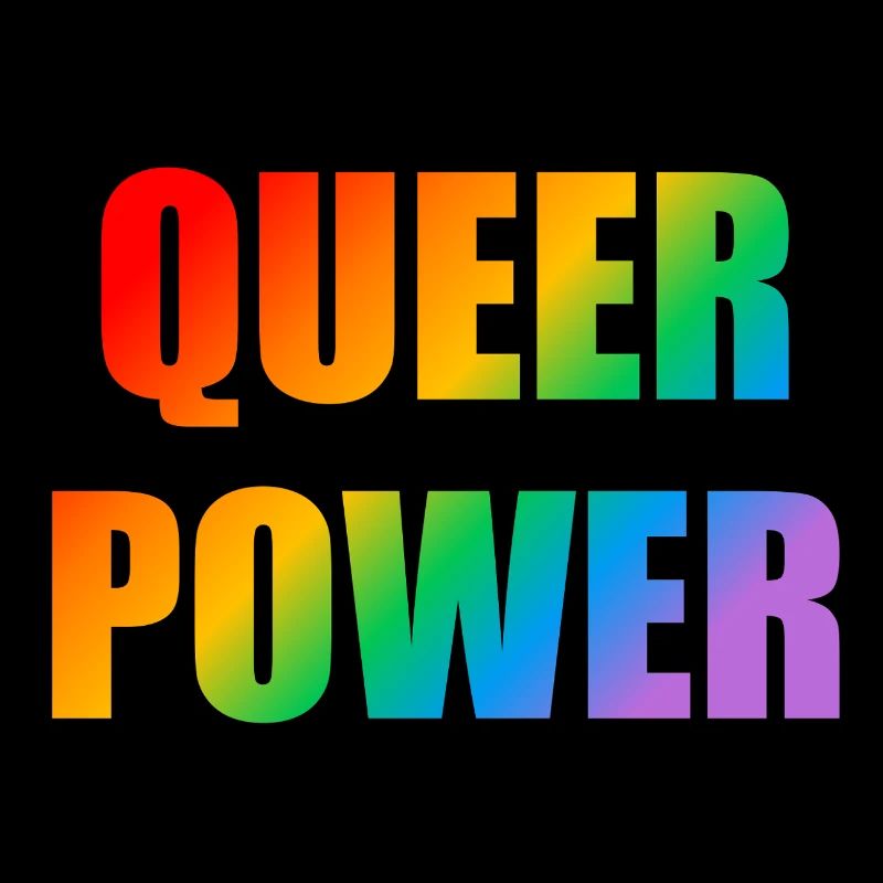 Queer Power Rainbow Text