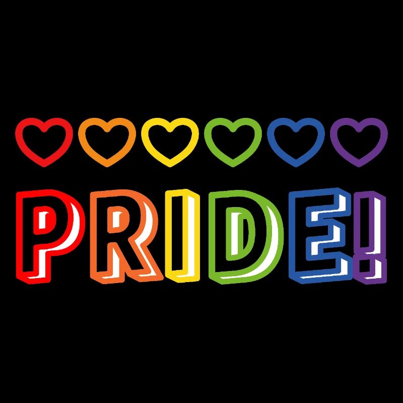 Pride Rainbow Hearts