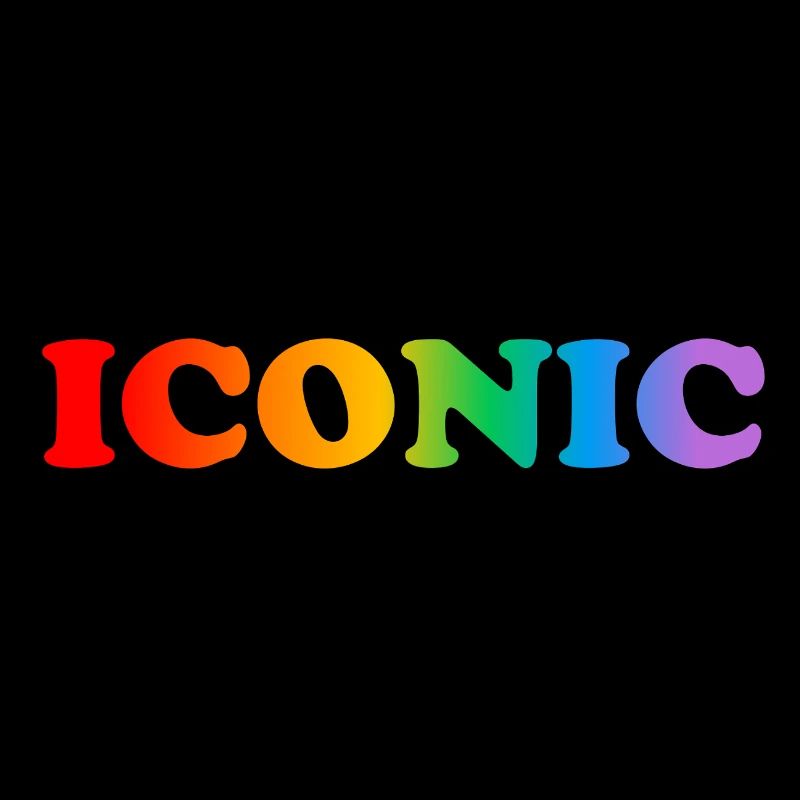 Ikonisch - Regenbogen Text LGBT Pride Gay Icon