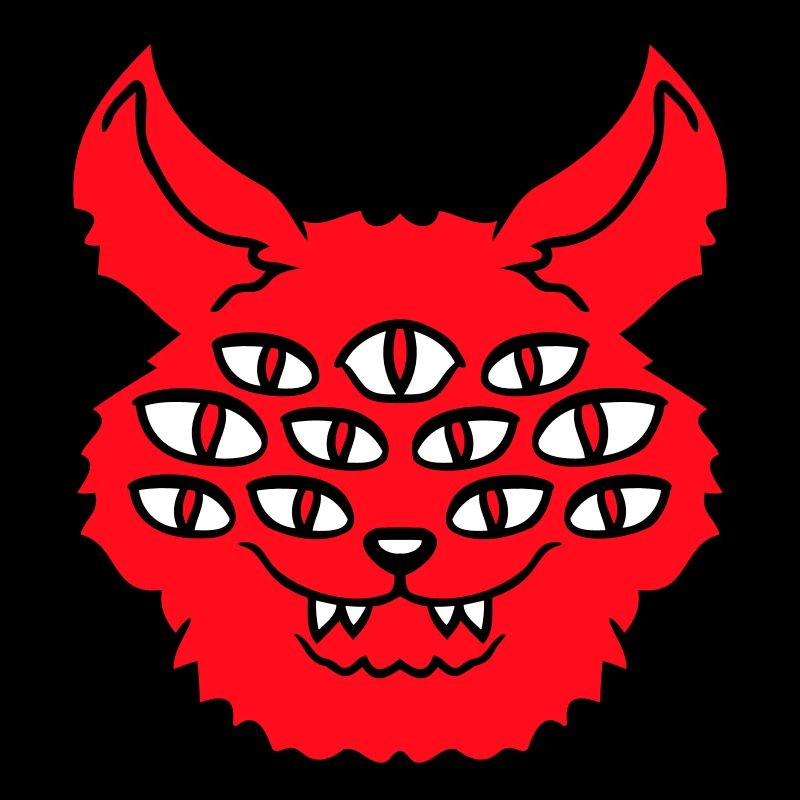 Chat Démon Beaucoup d’yeux Diable Enfer Monstre maléfique
